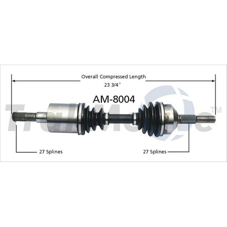 Surtrack Axle Cv Axle Shaft, Am-8004 AM-8004
